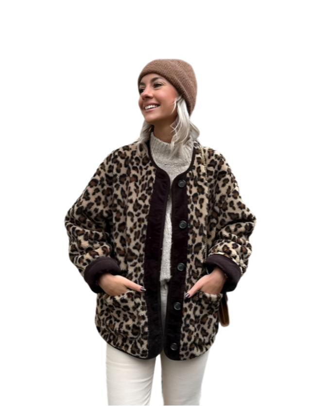 Adeline - Veste polaire imprimé léopard pour femme