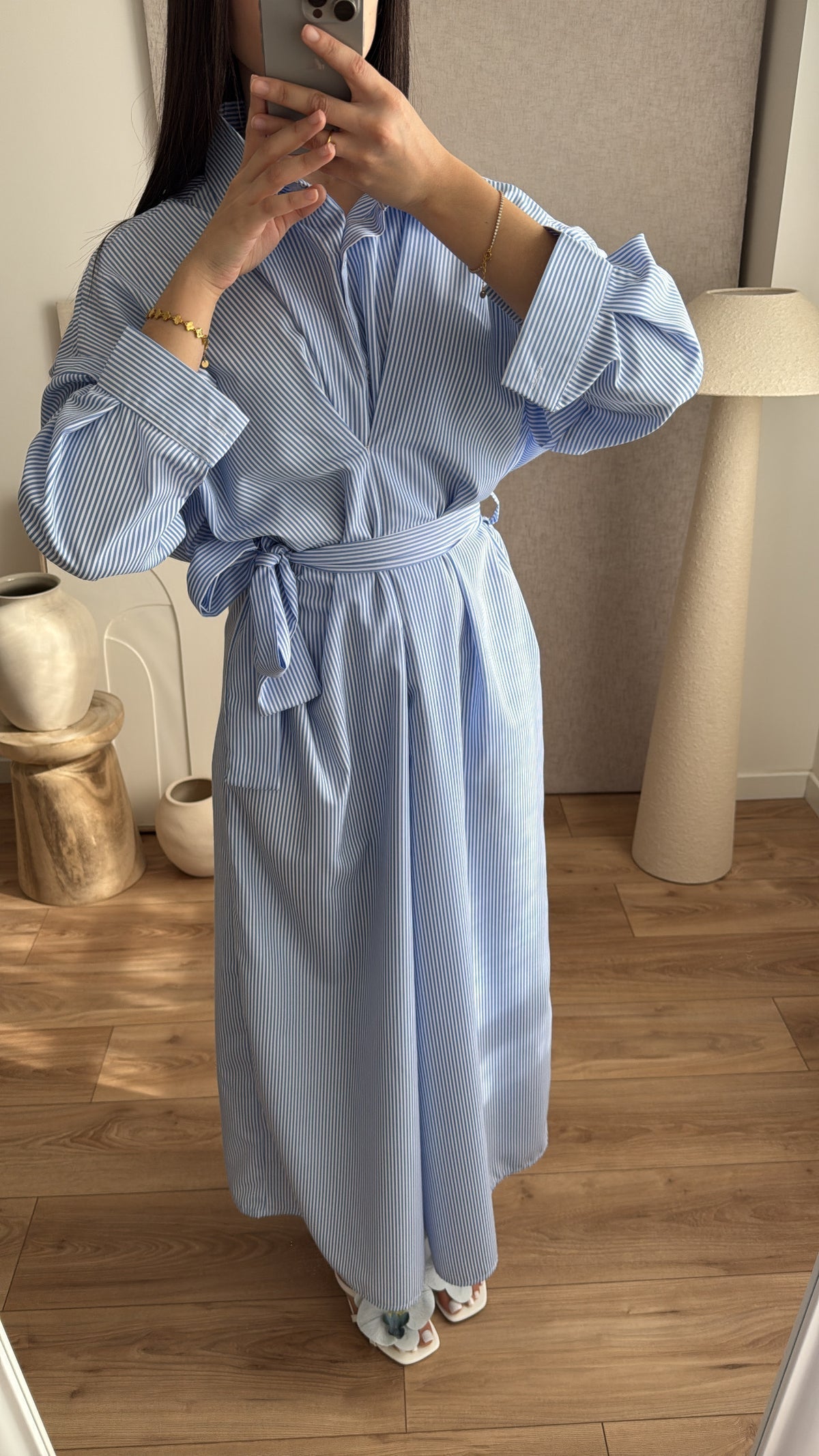 Elowen - Robe Chemise Longue à Manches Longues