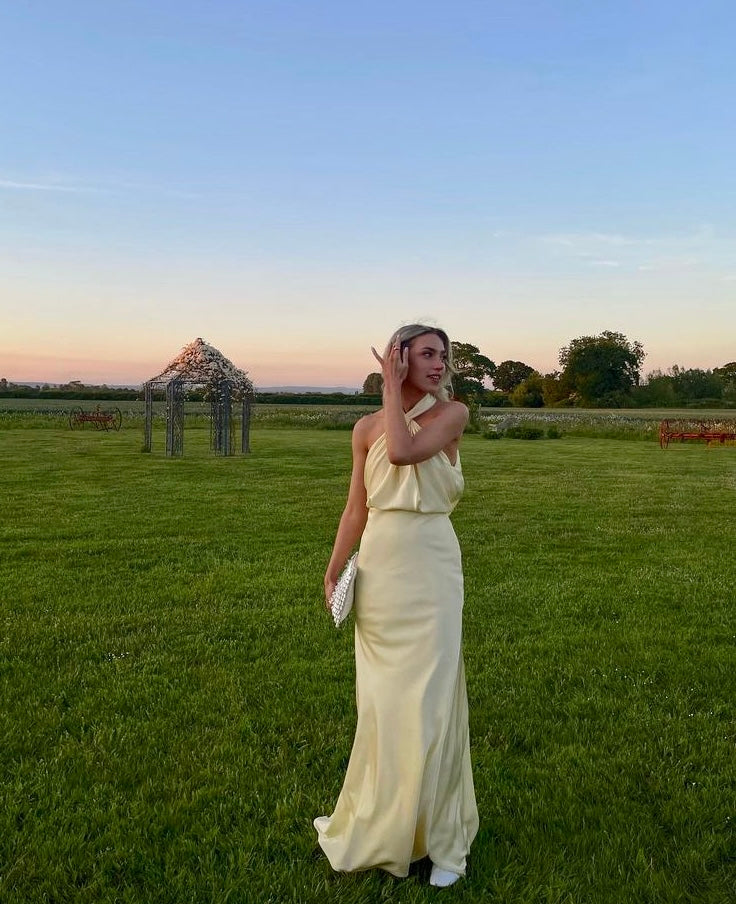 Robe maxi à col halter Soline