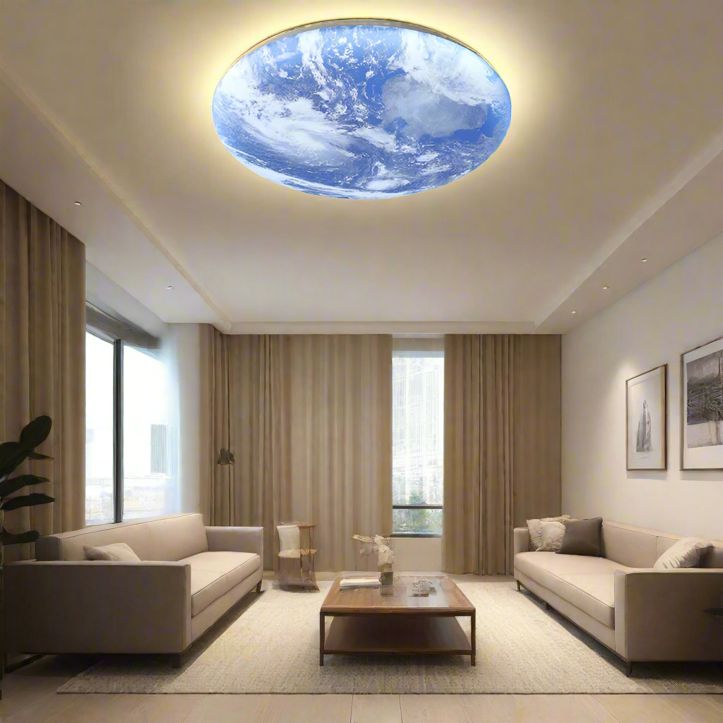 TerraGlow - Luminaire de plafond circulaire inspiré de la terre