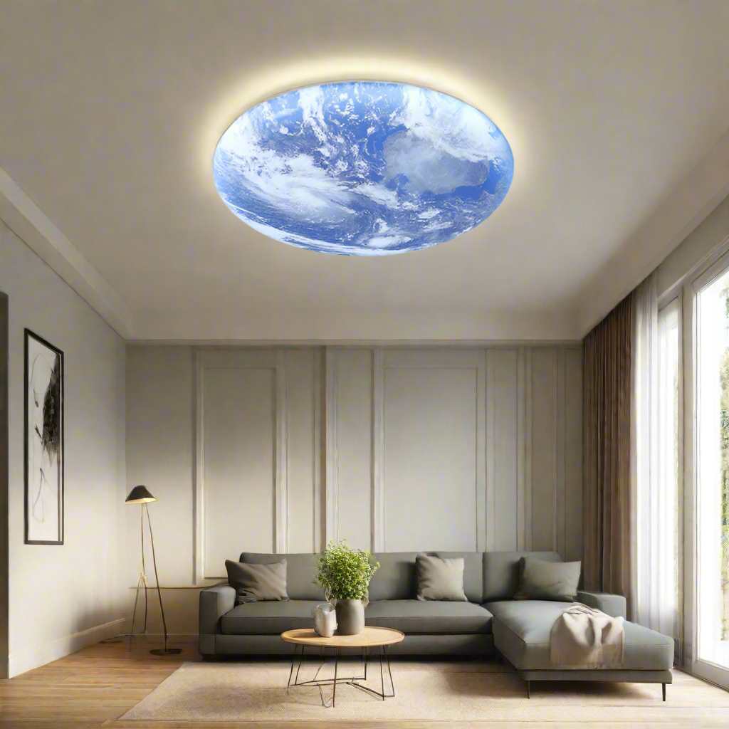 TerraGlow - Luminaire de plafond circulaire inspiré de la terre