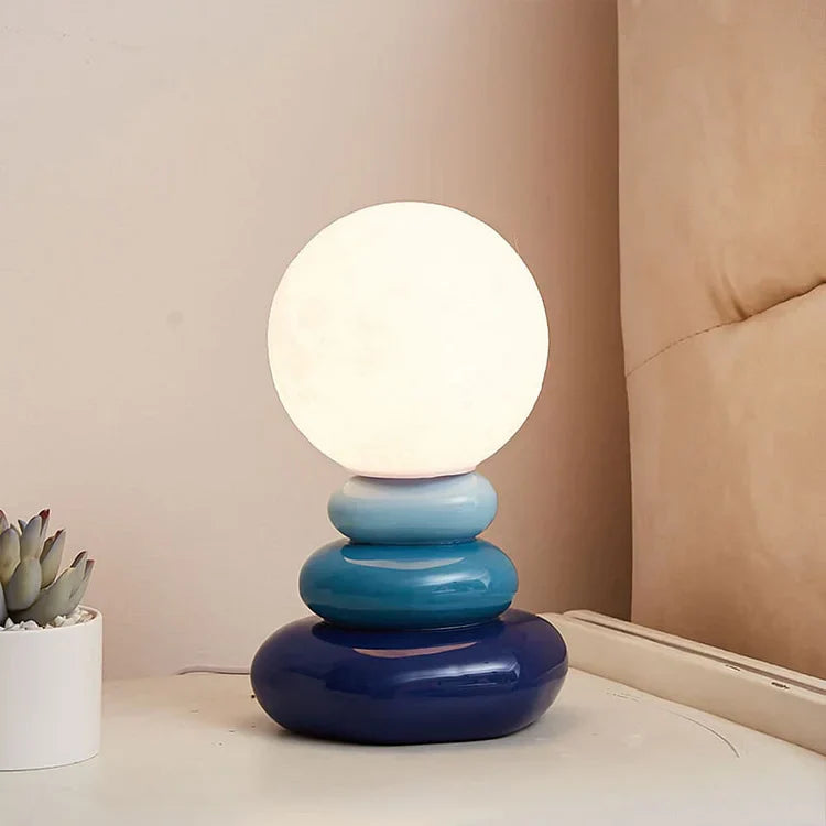 Lampe de table en pierre sphérique créative