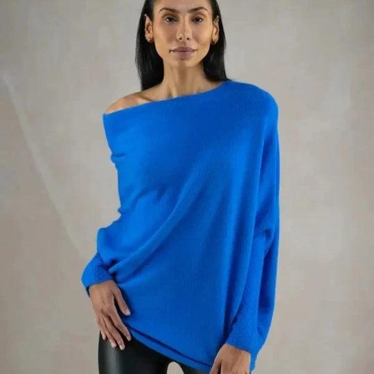 Larina - Sweater surdimensionné drapé avec col rond