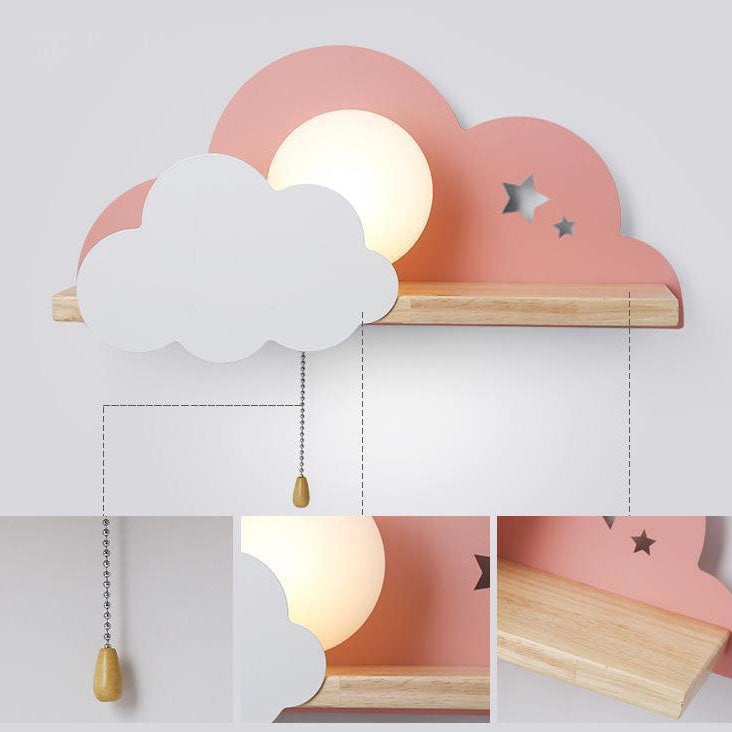 DreamCloud - Hyggelys avec lampe murale à étagère fonctionnelle