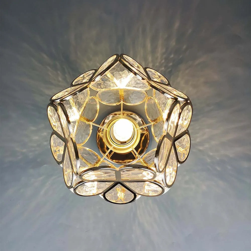 Lampe de plafond en verre style fleurs