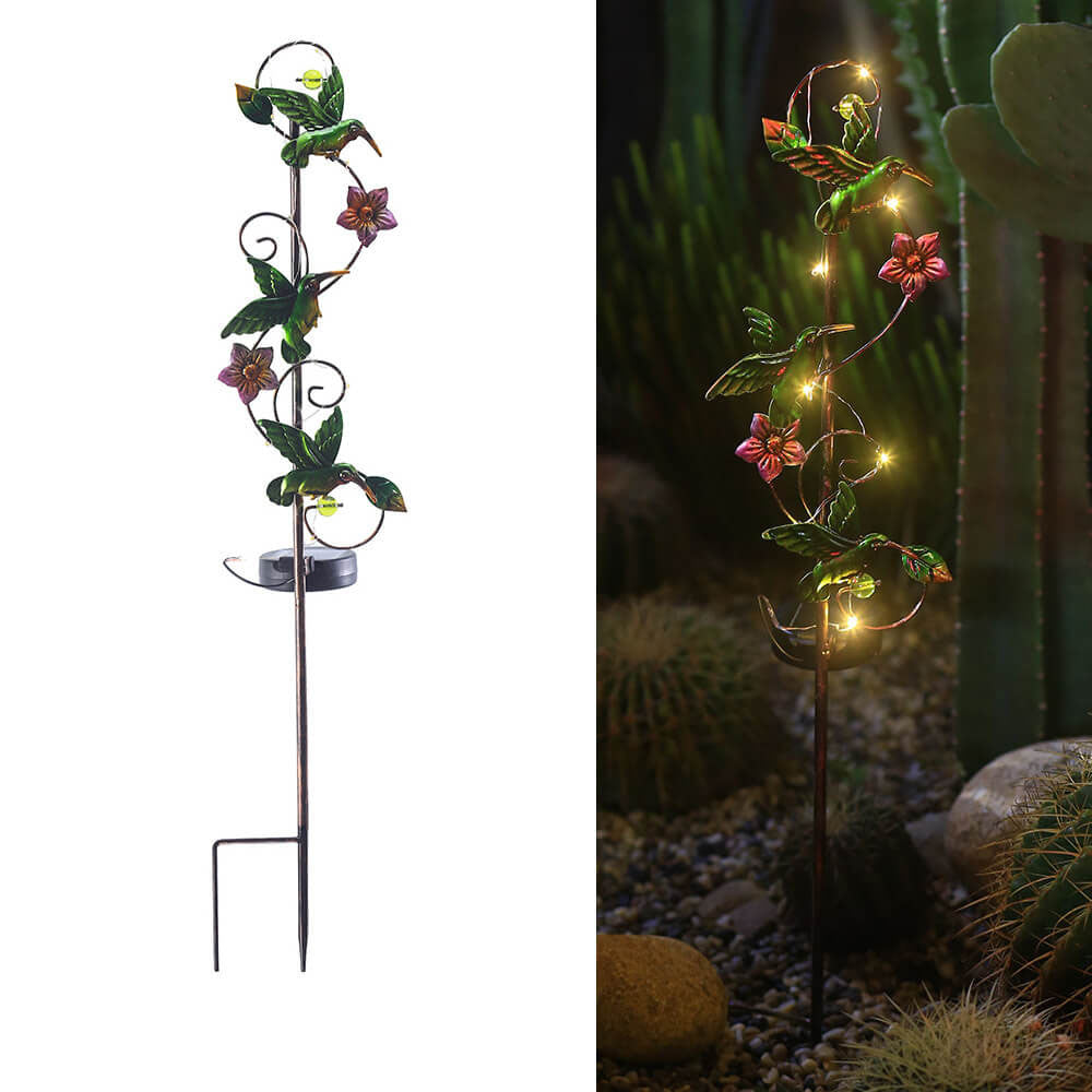 ArtGlow Lampe de jardin solaire – Design en métal artistique pour un éclairage d'extérieur atmosphérique