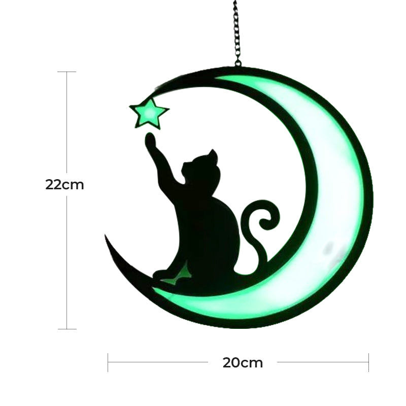 Lampe MysticPaws Chat et Demi-Lune – Lumière Ambiance Magique pour une Décoration Conviviale
