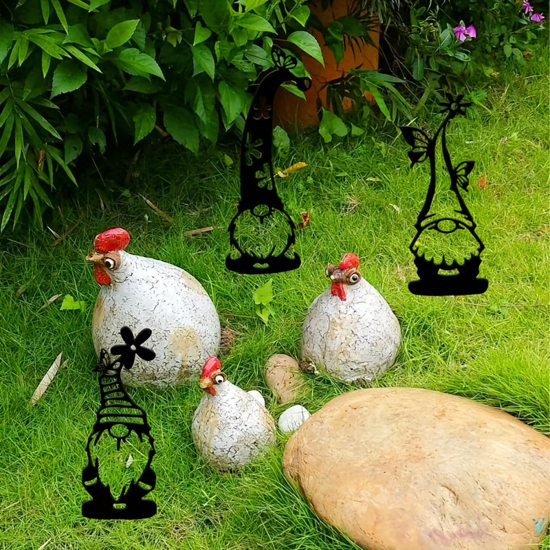 Ensemble de 4 pièces | Décor de Noël en acier festif pour le jardin