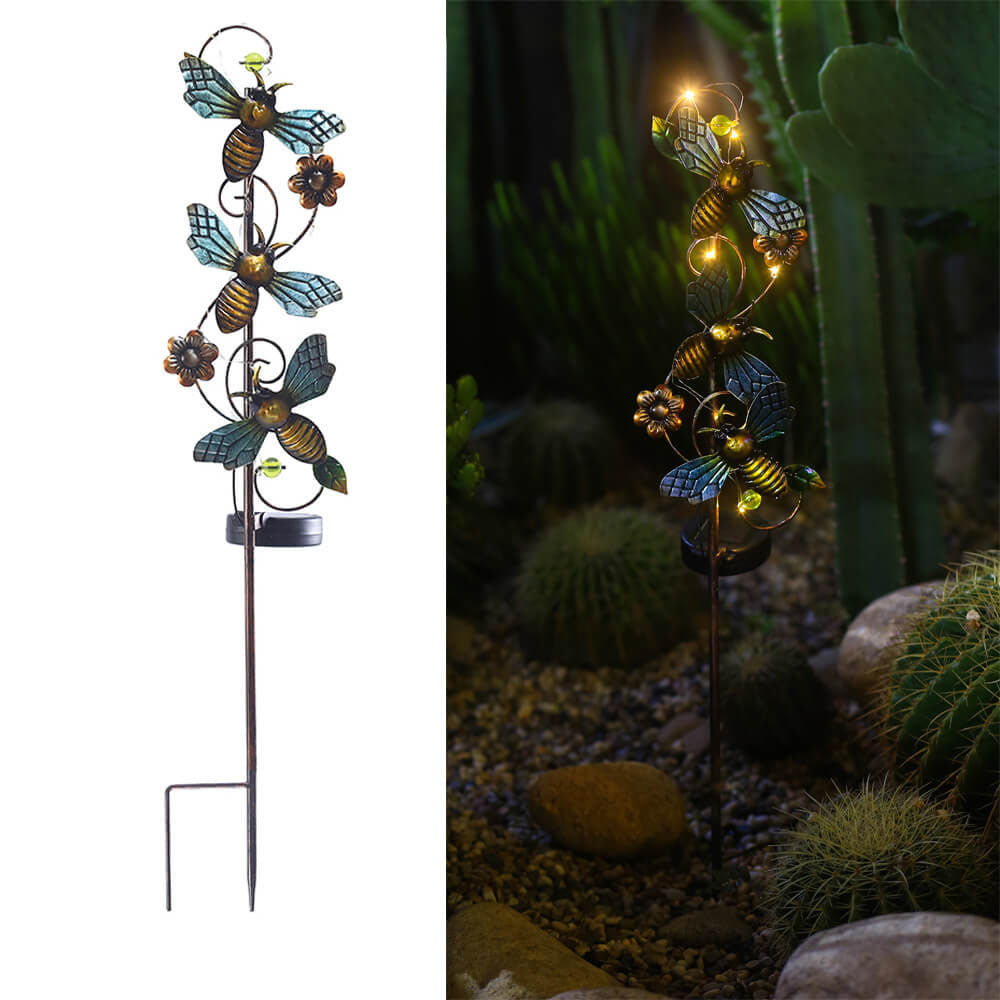 ArtGlow Lampe de jardin solaire – Design en métal artistique pour un éclairage d'extérieur atmosphérique