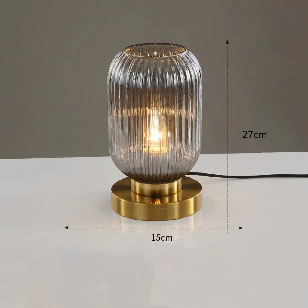 Lampe de table élégante AuraGlow – Design strié avec éclairage ambiant