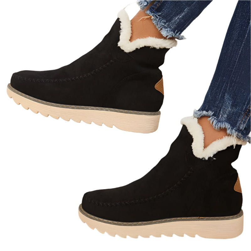 Amanda - Bottines pour femmes avec doublure en fausse fourrure douillette