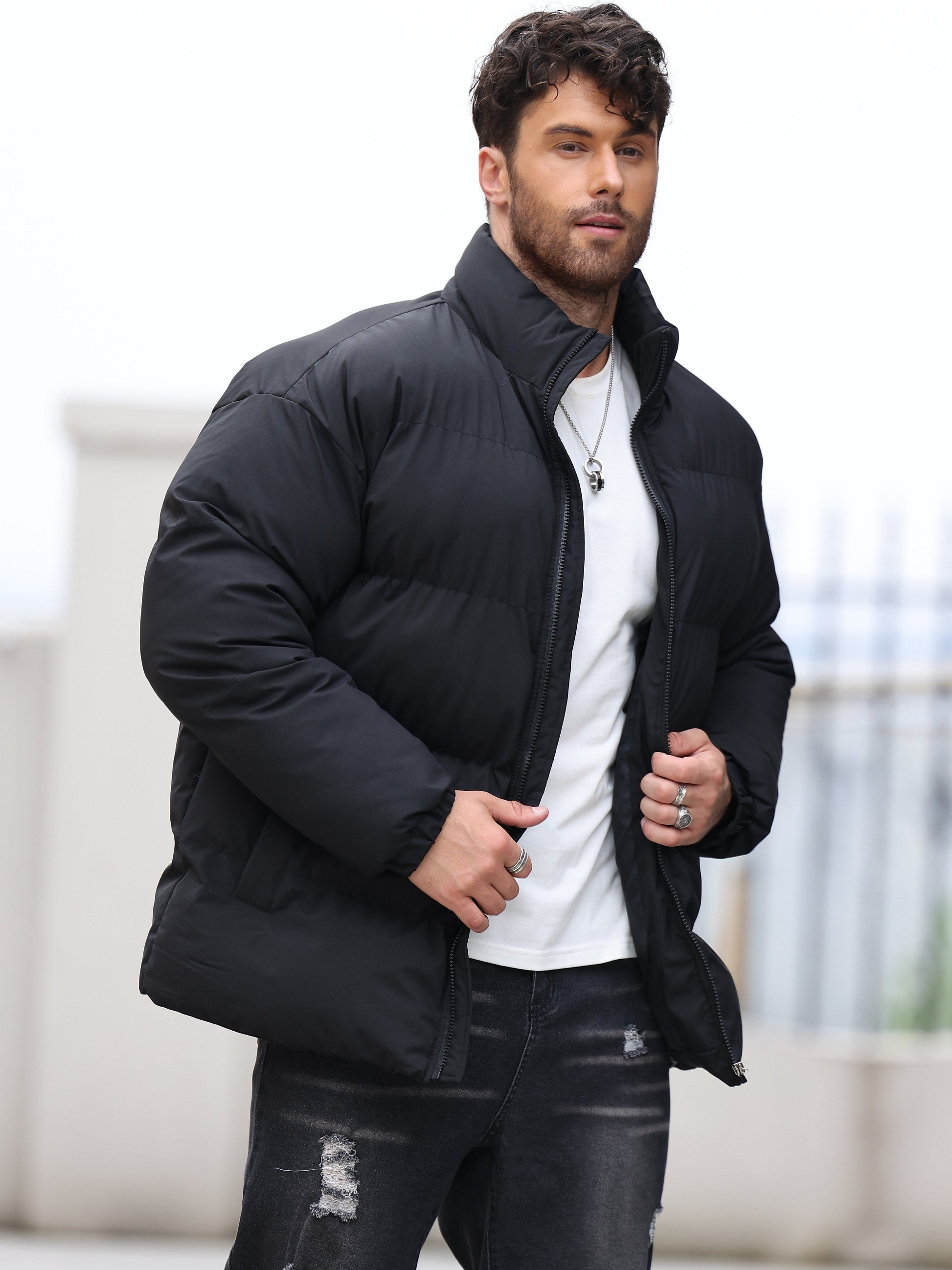 Veste rembourrée Archie avec fermeture éclair et col