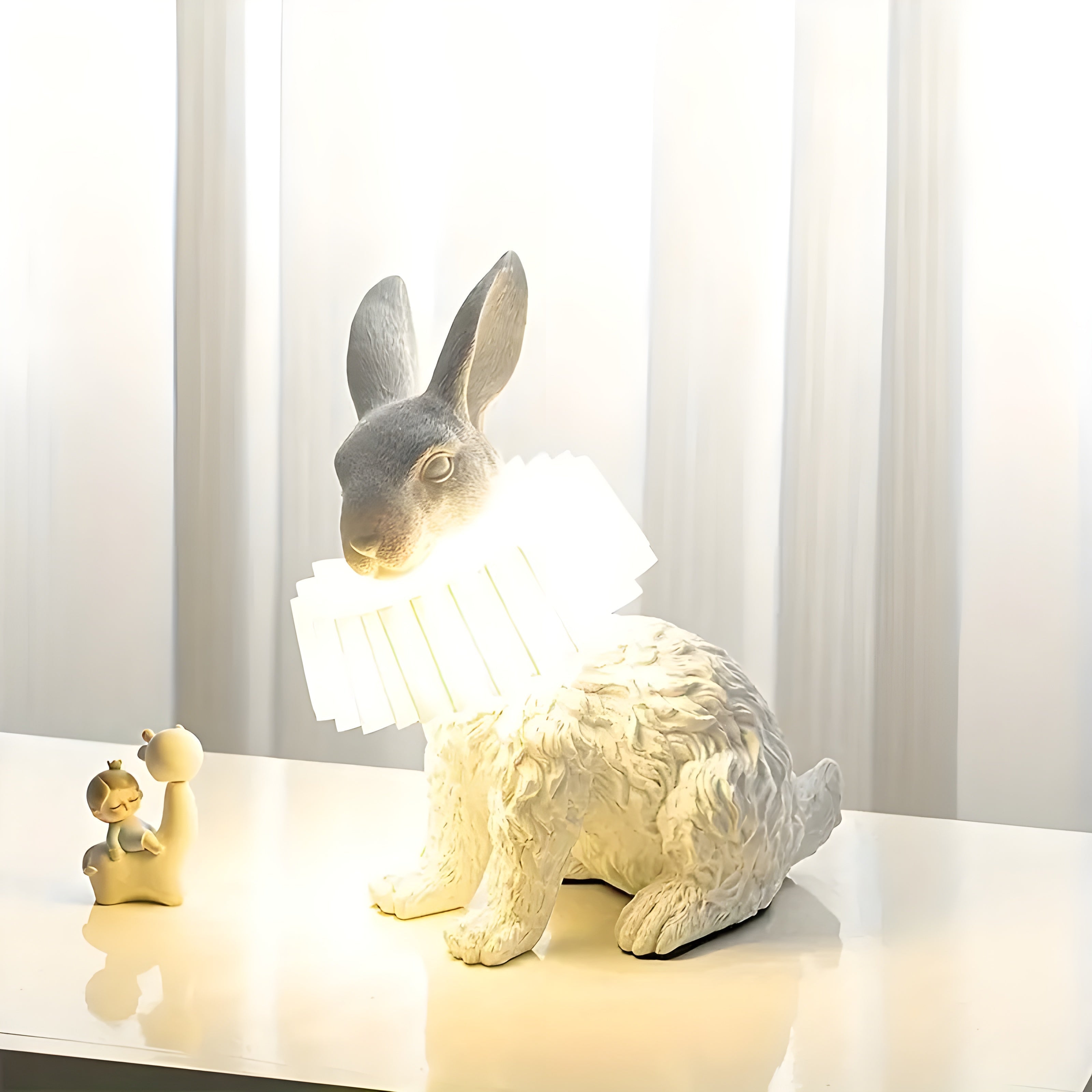 LumiBun – Lampe de table en forme de lapin d'inspiration Art déco