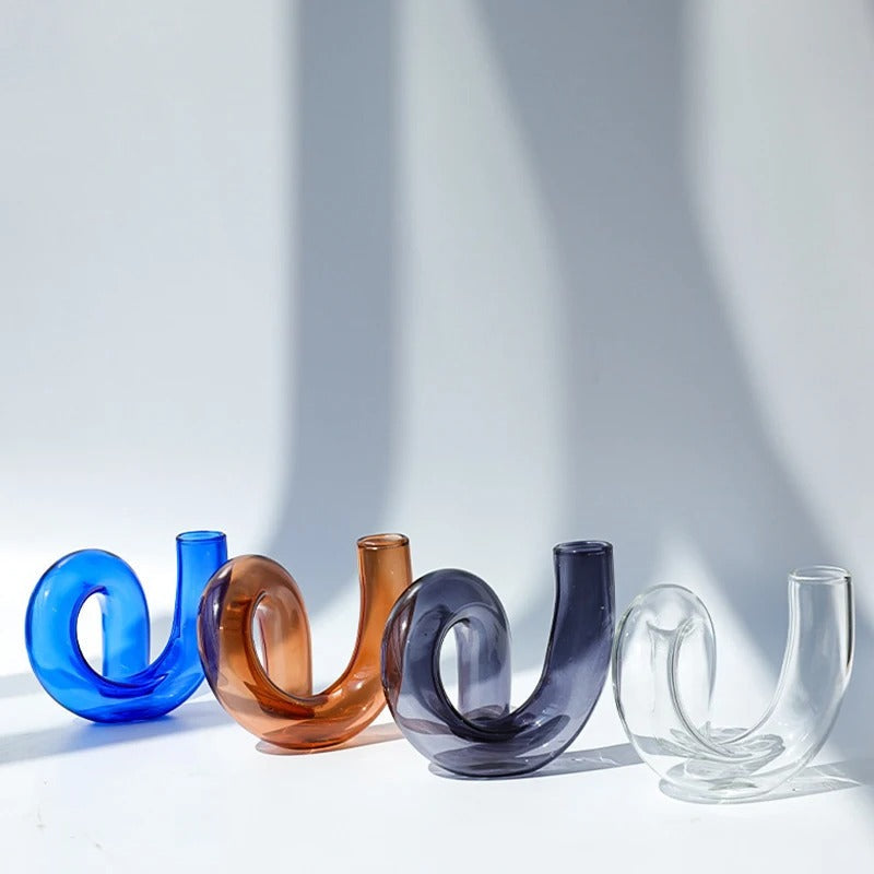 Vase en Verre Vintage avec Design sur Pied BloomGlass