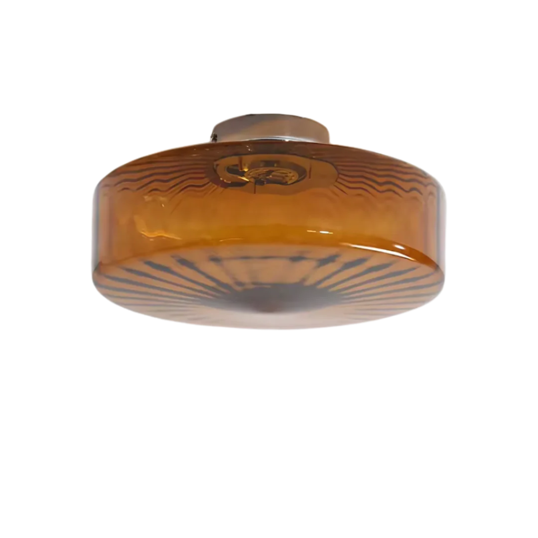 GlowSphere - Lampe de plafond encastrée en verre de couleur ambre texturée