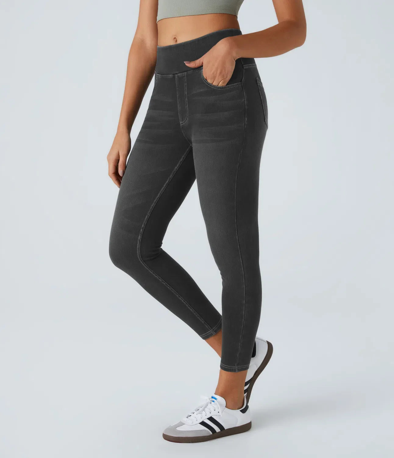 MagicFlex | Leggings décontractés en denim extensible à taille haute avec poche arrière