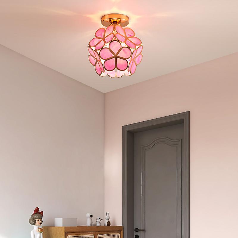 Lampe de plafond en verre style fleurs