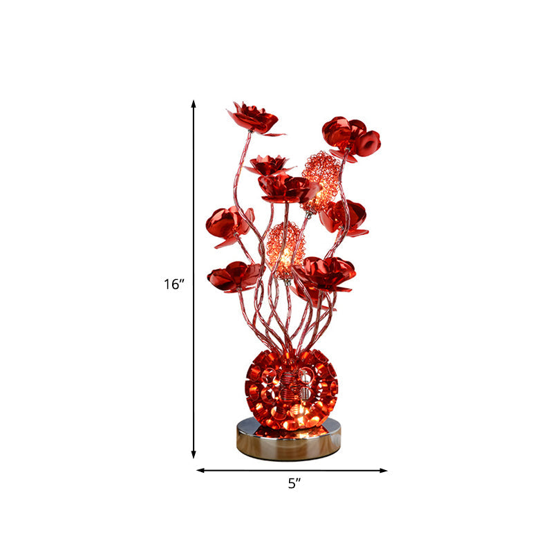 Curverose – Lampe de table LED rouge rose élégante