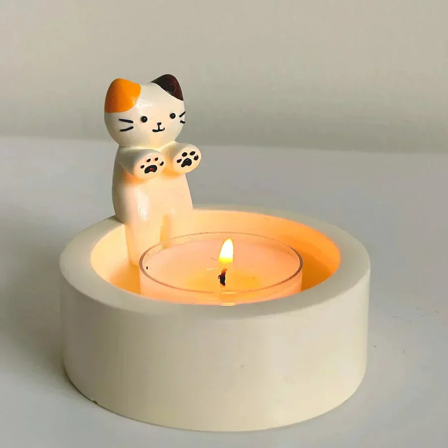 LumoPaws Bougeoir à Thé – Charmant Design de Chat pour Hygge et Ambiance