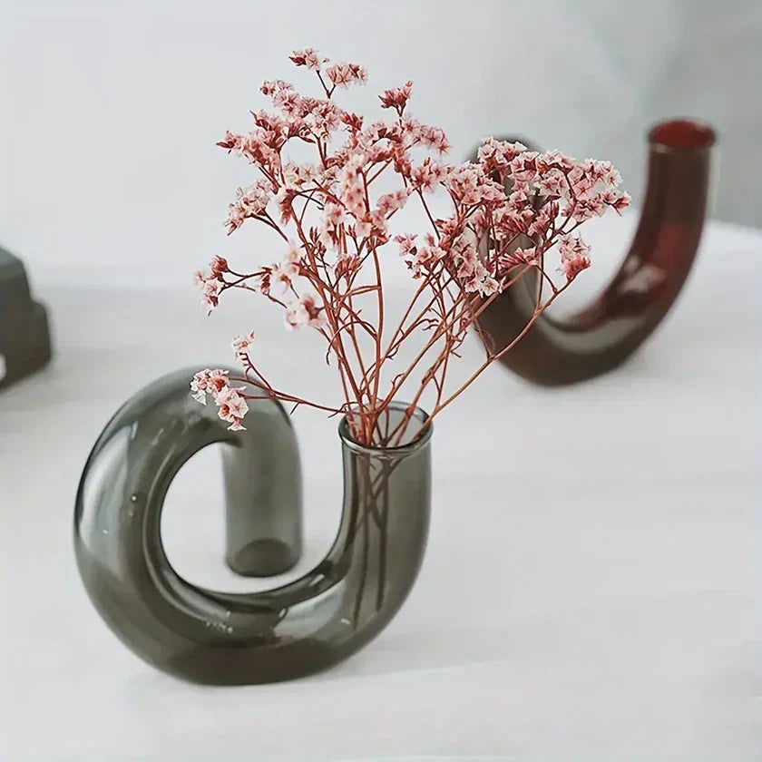 Vase en Verre Vintage avec Design sur Pied BloomGlass