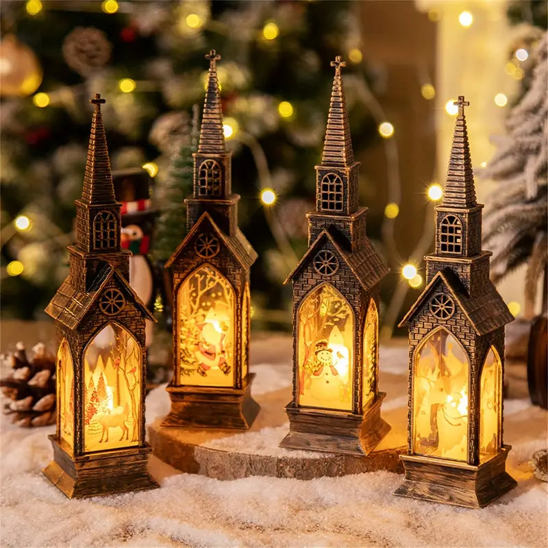 4 pièces de décorations de bougies LED de Noël