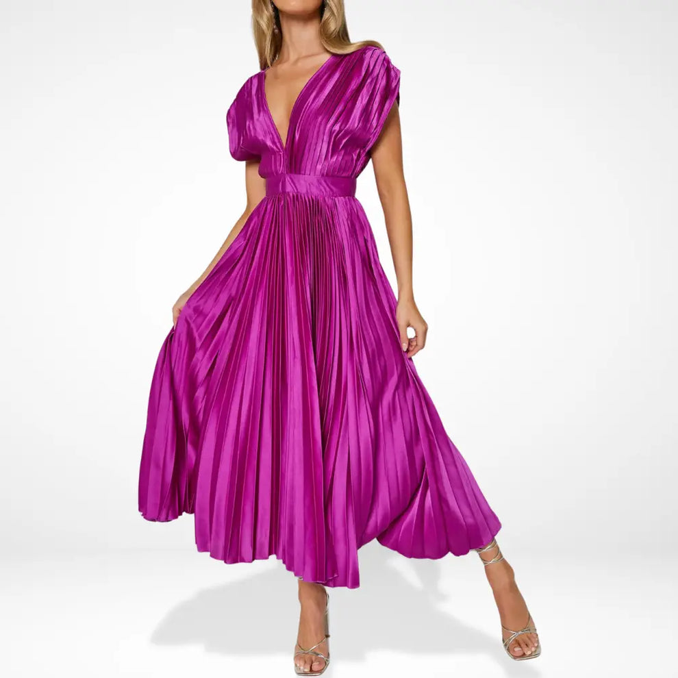 Serena - Robe Maxi Plissée Élégante