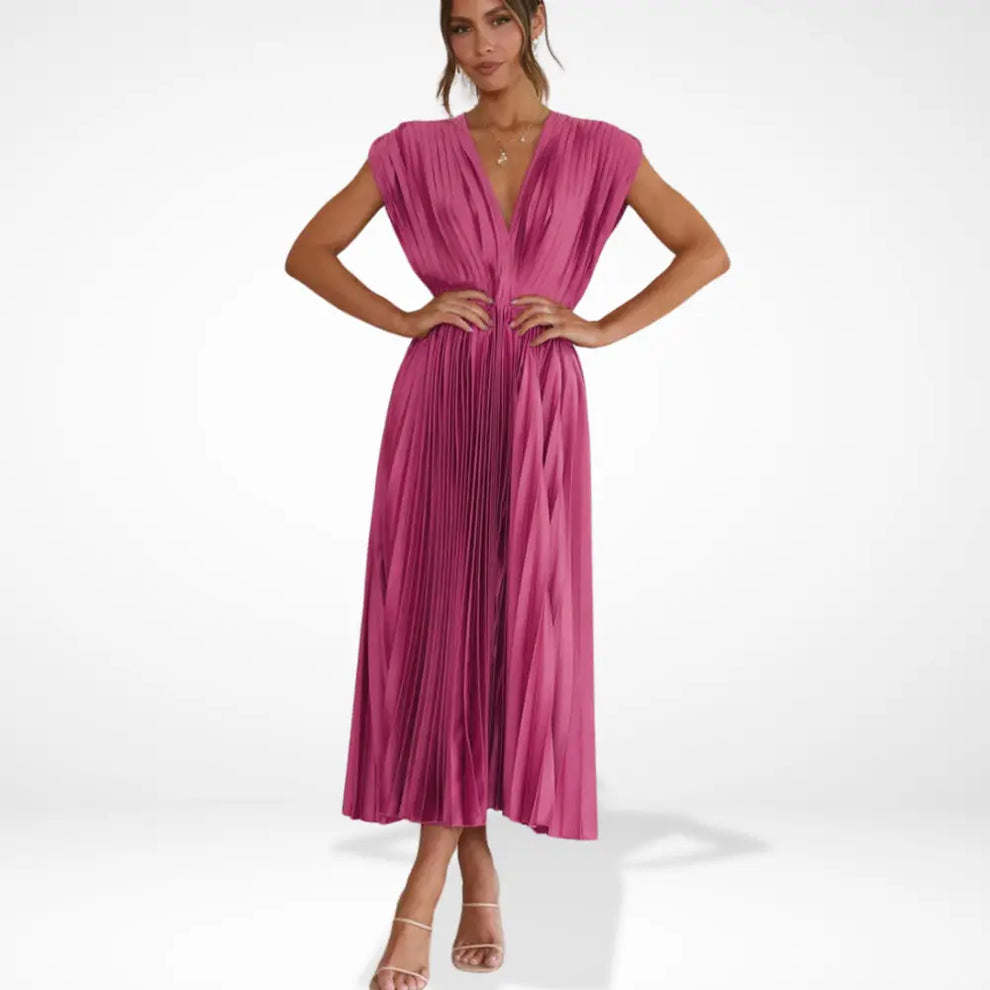 Serena - Robe Maxi Plissée Élégante