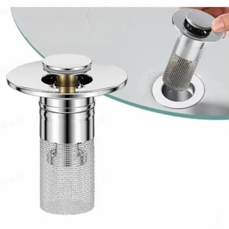 Filtre KlarStrøm avec attrape-cheveux pour évacuations de cuisine et de salle de bain