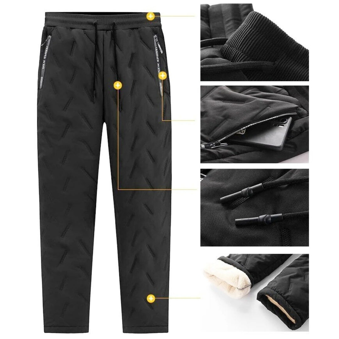 Carl - Pantalon thermique décontracté avec doublure polaire chaude et confortable