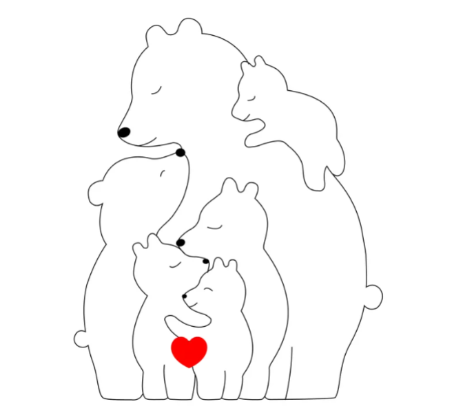 Collection CuddleBears - Coffret cadeau en bois fabriqué à la main