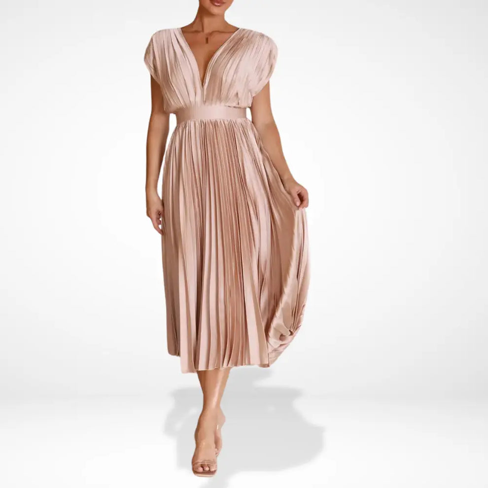 Serena - Robe Maxi Plissée Élégante