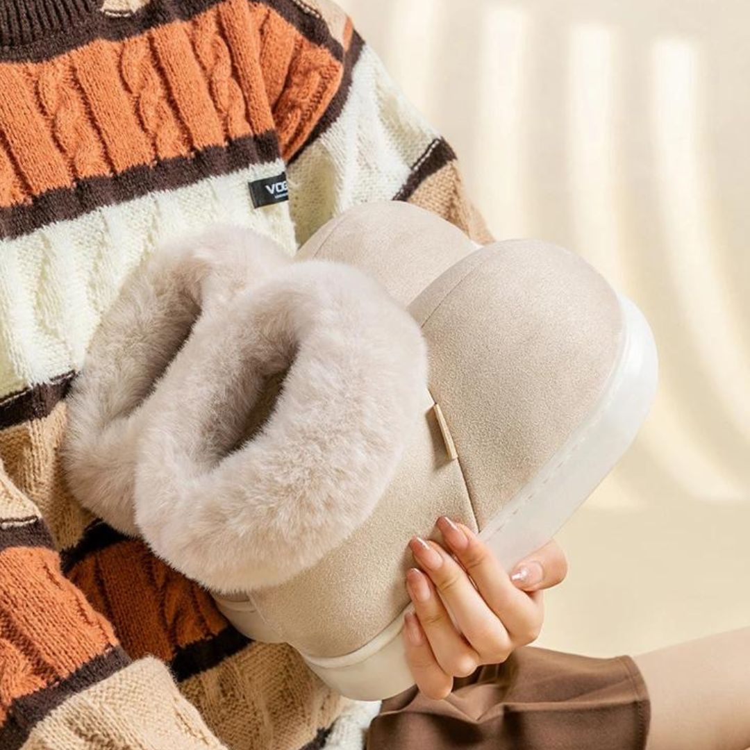 VeluLux | Chaussures d'hiver en suède avec bord en fausse fourrure