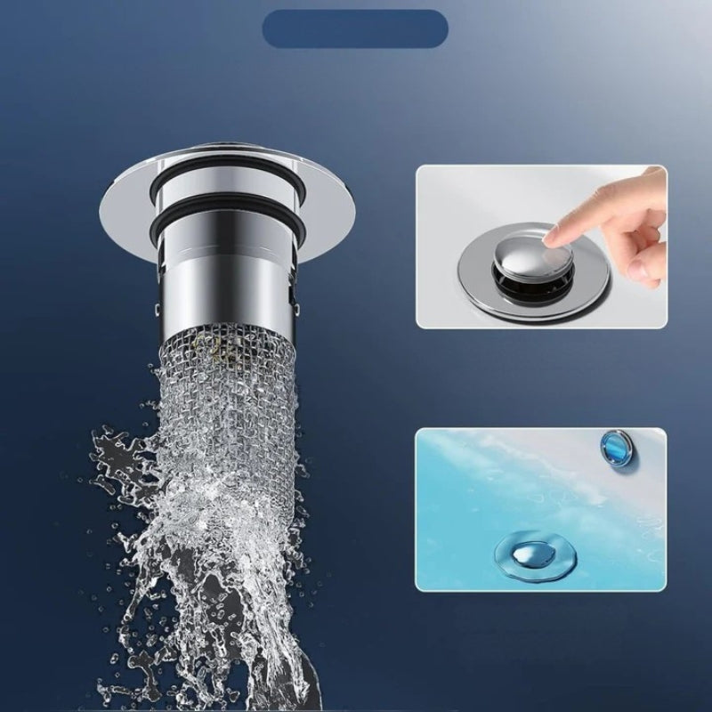 Filtre KlarStrøm avec attrape-cheveux pour évacuations de cuisine et de salle de bain