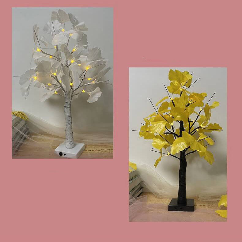 Lampe en bois éclairée par LED à piles