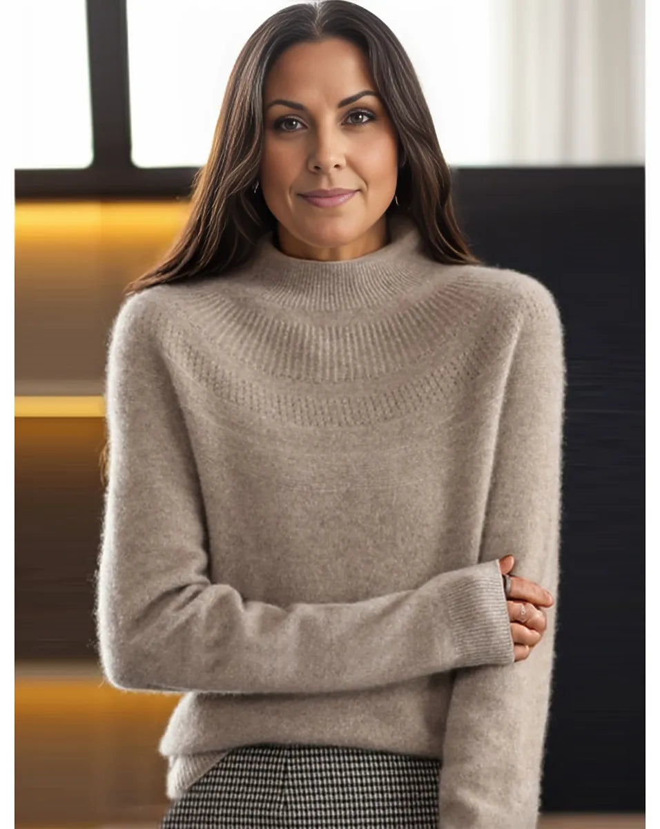 Tendance d'automne® Pull à manches longues taupe classique