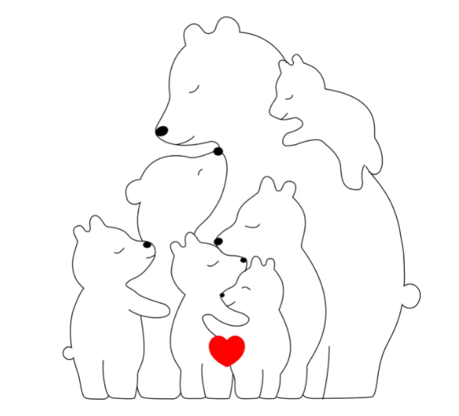 Collection CuddleBears - Coffret cadeau en bois fabriqué à la main