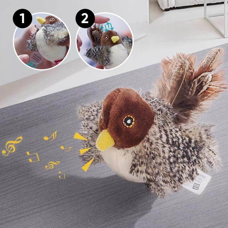 Jouet pour chat - Oiseau qui piaule en simulation