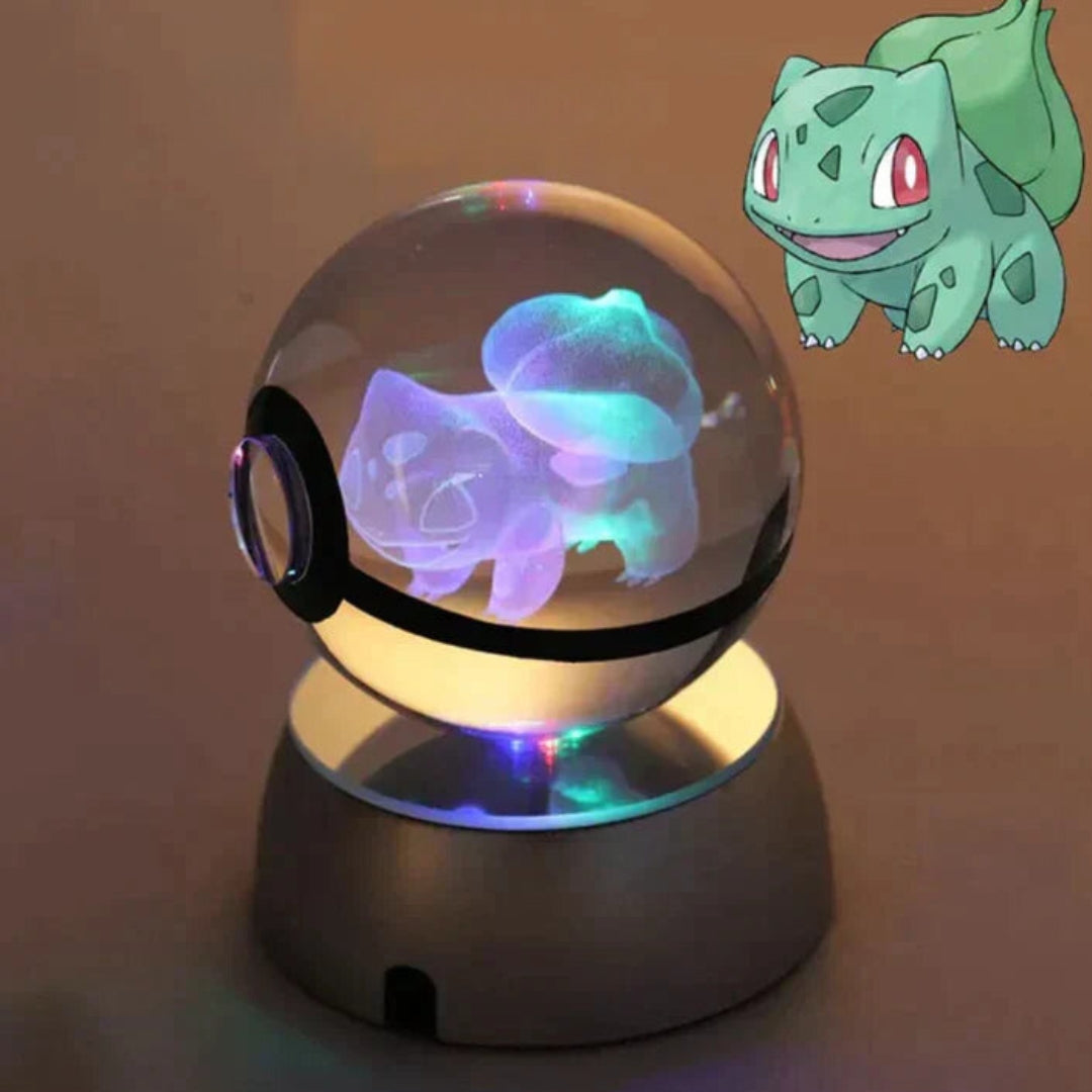 PokéGlow - Lampe LED Ikoniques Figurines Pokémon en Cristal