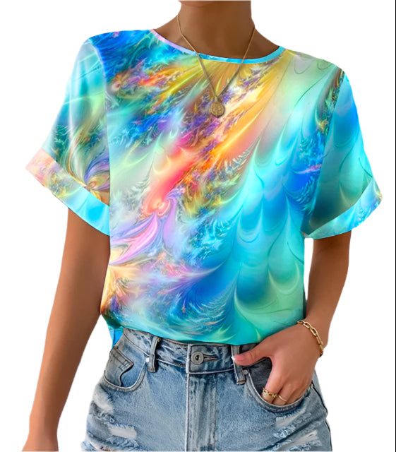 Madeline - Blouse tie-dye abstraite pour femmes