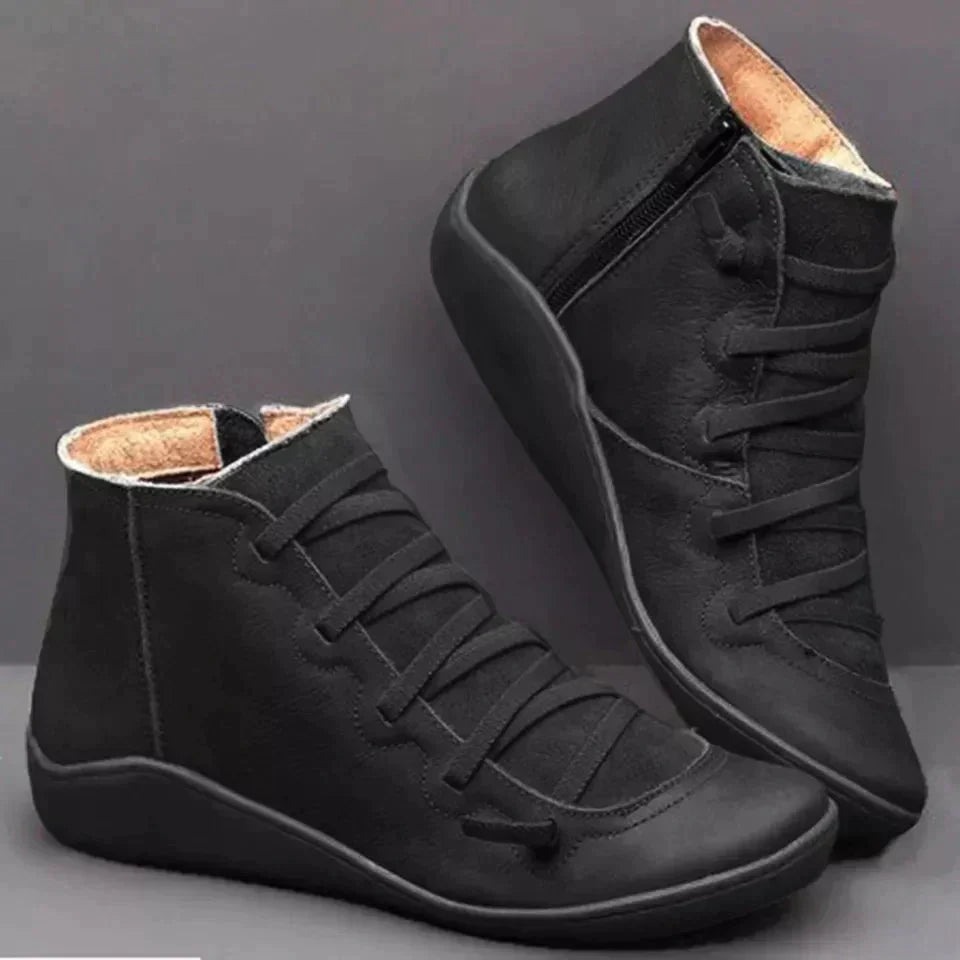 Izabel - Bottines stylées avec lacets et zip sur le côté