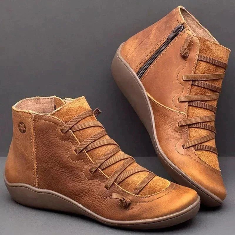Izabel - Bottines stylées avec lacets et zip sur le côté