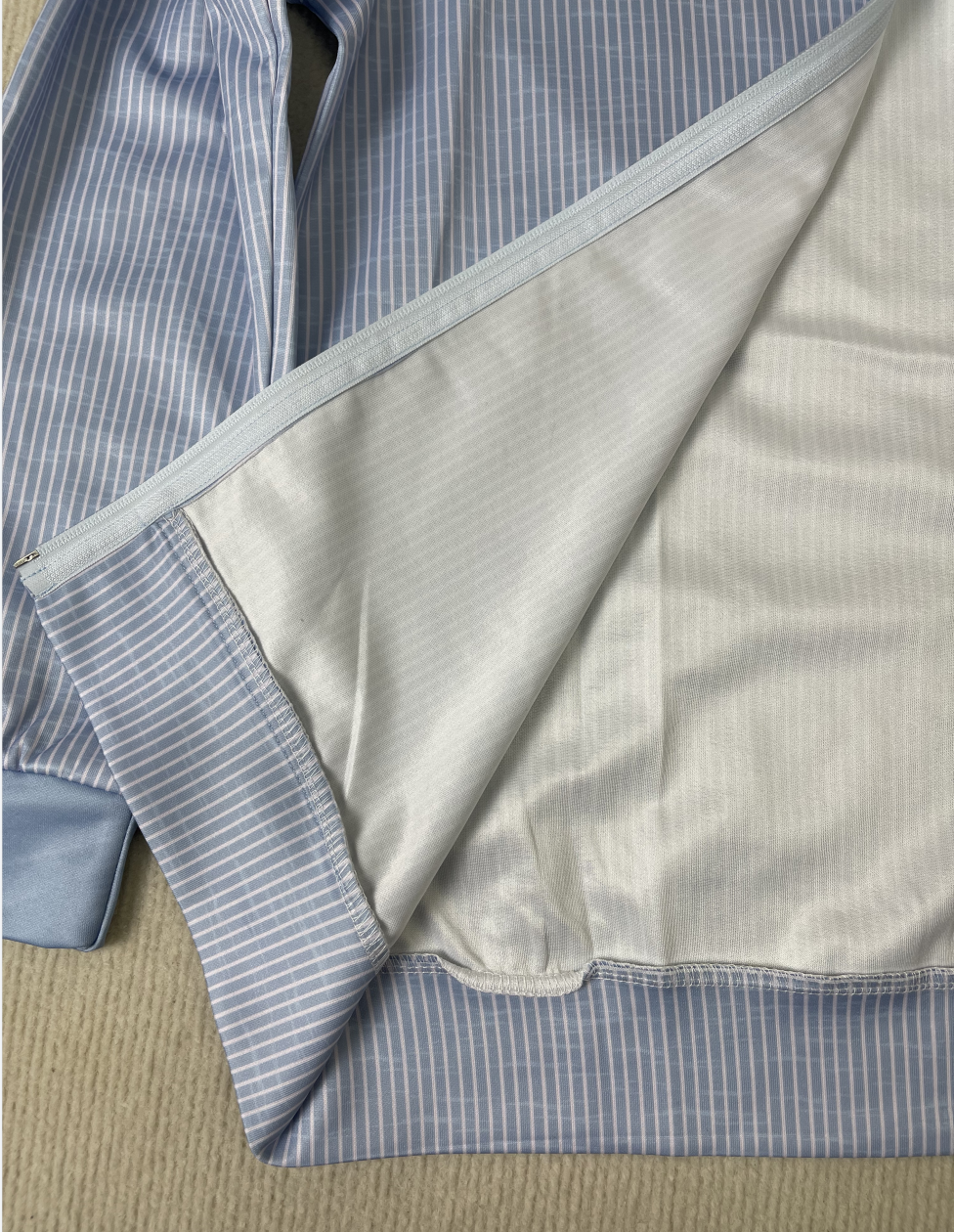 Tendance d'automne® Hoodie Bleu Rayé Confortable