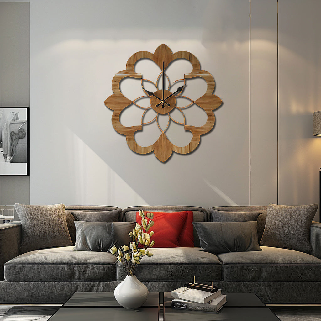 Montre en bois élégante avec mouvement silencieux