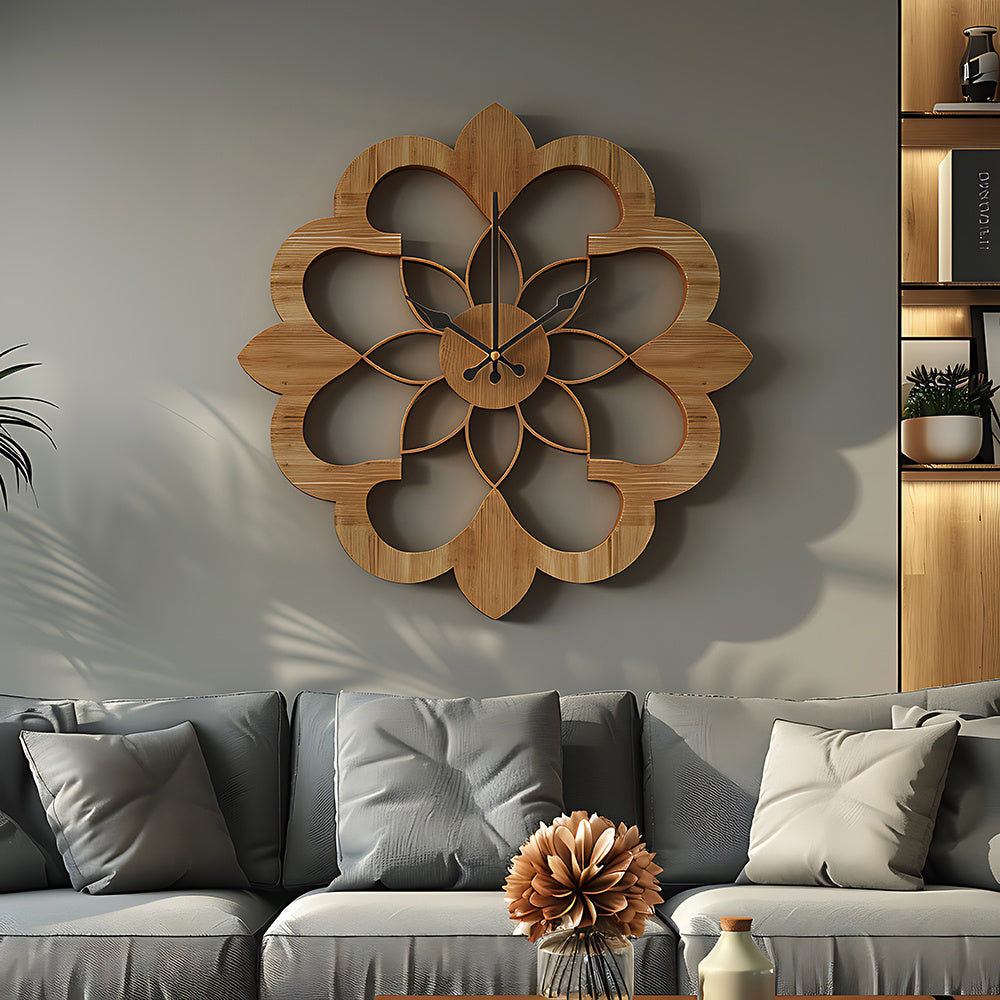 Montre en bois élégante avec mouvement silencieux