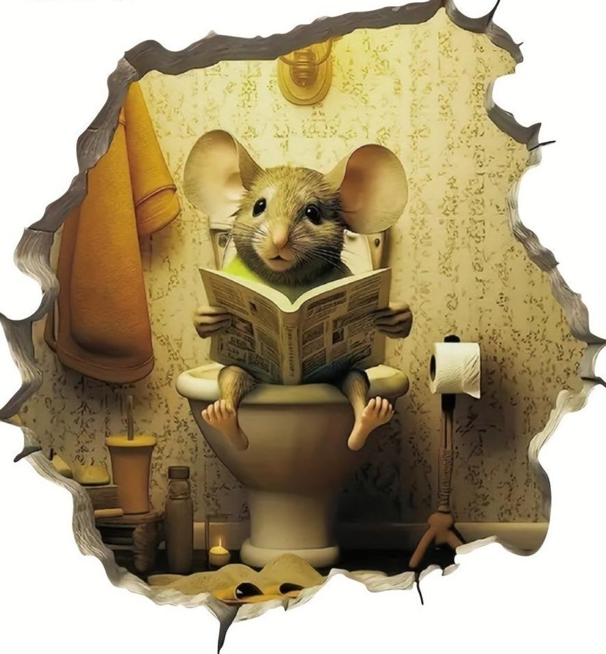 Autocollant mural en 3D pour souris