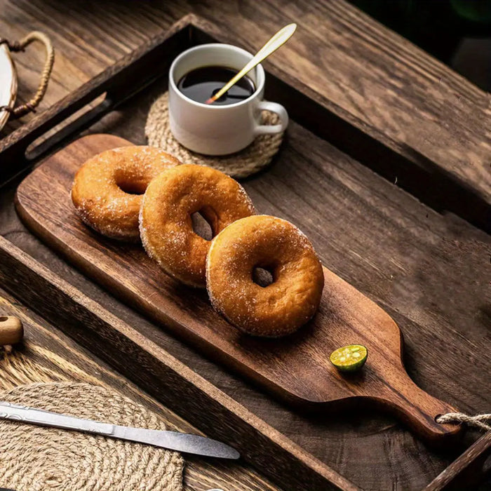 RusticChef - Planche à découper en bois avec poignée pour la cuisine et le service