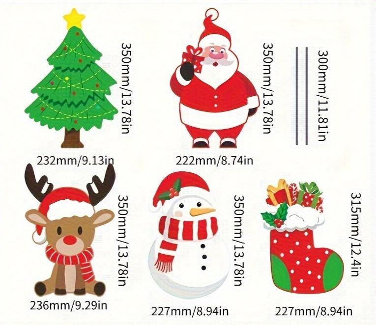 Ensemble de décoration de jardin de Noël 5 pièces - Grands panneaux extérieurs