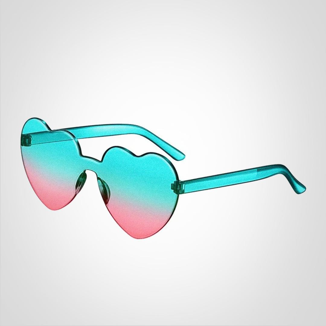 Lunettes de soleil en forme de cœur avec dégradé de couleurs et protection UV400
