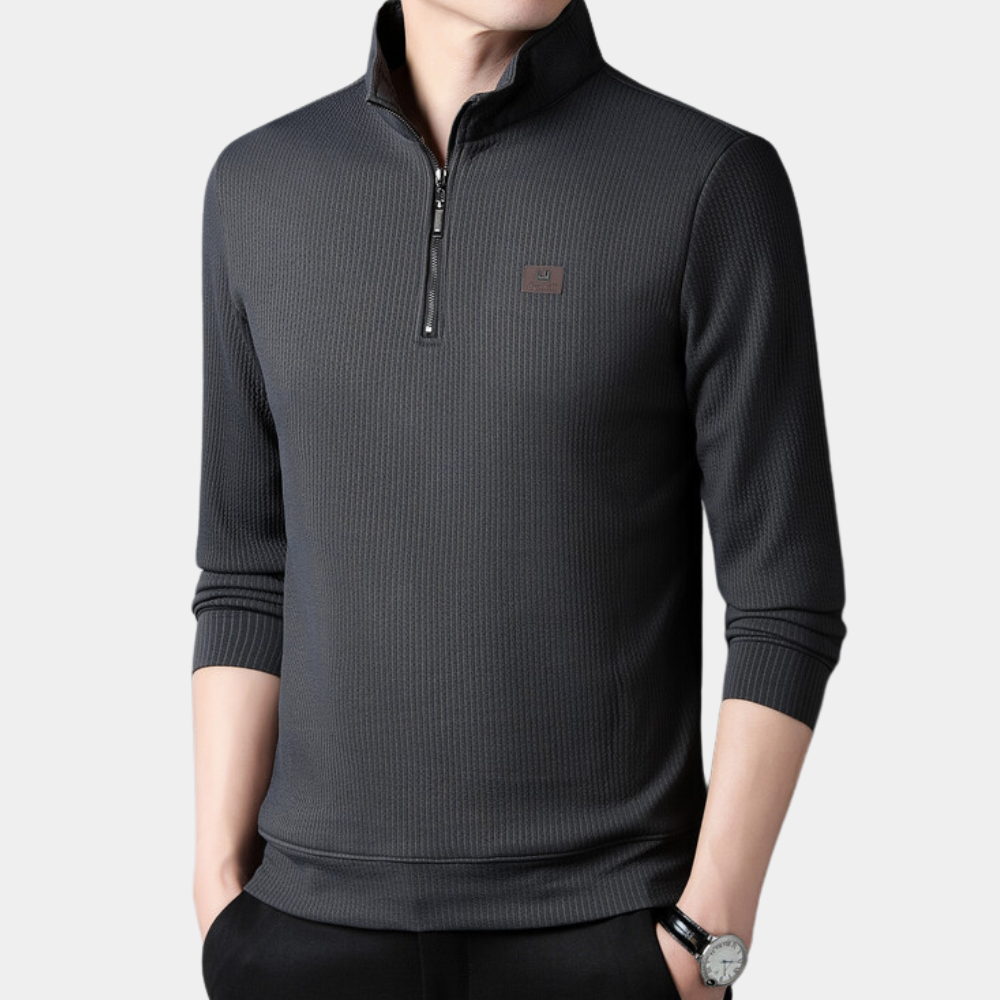 Pull slim à fermeture éclair carrée confortable et élégant pour homme Martin