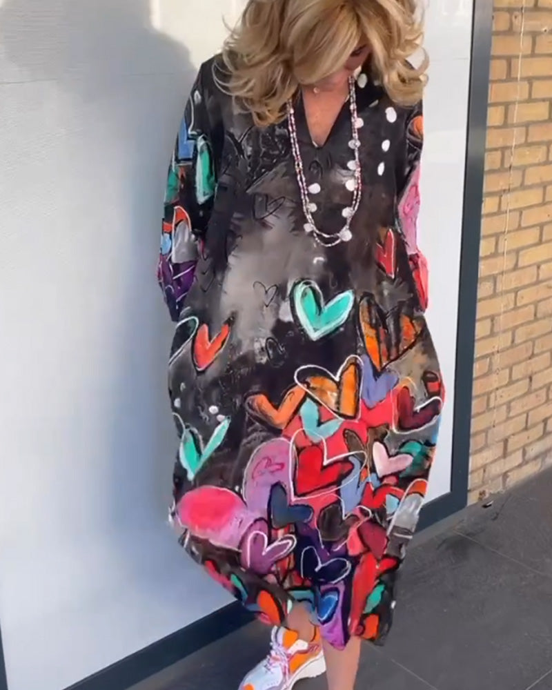 Clarice - Robe longue à imprimé graffiti artistique